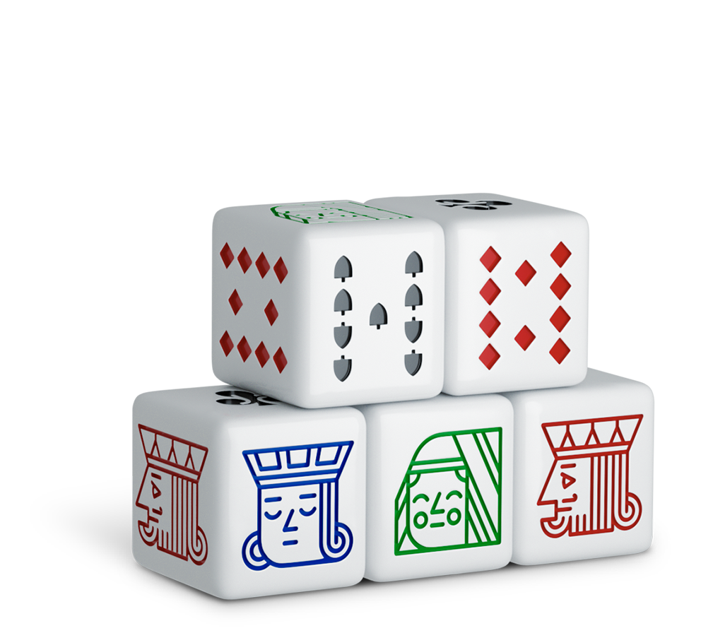 Five Stacked Poker Dice
