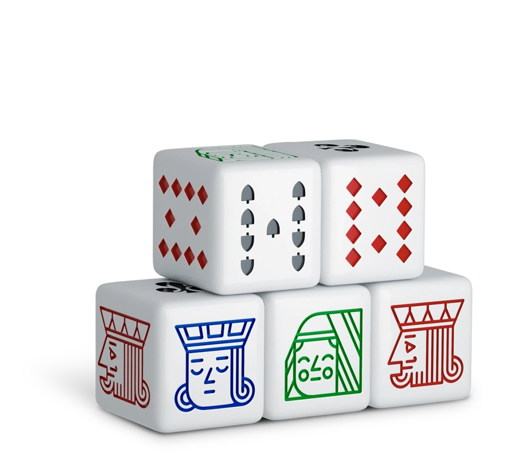 Five Stacked Poker Dice